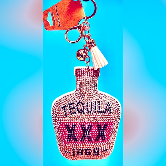 Tequila Bag Charm/Keychain Bling Crystals New Lg 4” x 3” - Picture 8 of 8